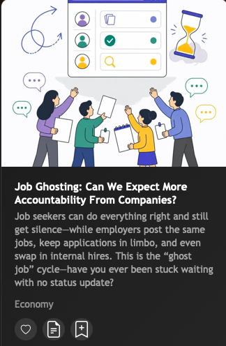 Screenshot of an article summary card